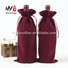 Custom soft velvet drawstring bag for wine package